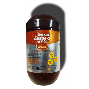 LIMITLESS OMEGA3 2000 MG ( VIT. D3 10 MCG + FISH OIL 2000 MG: TOTAL OMEGA3 ACIDS 1400 MG ) 60 CAPSULES